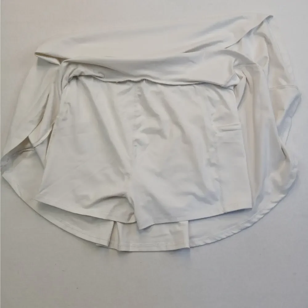 Fabletics White Athletic Tennis Skort High Waisted Flared Golf Skirt